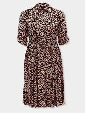 torrid Leopard-Print Midi Dress in Brown and Black